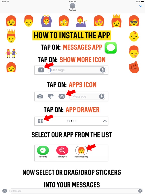 Screenshot #5 pour Redhead Emoji Stickers