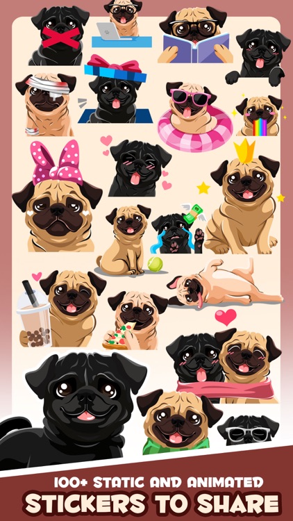 Pug Puppy Dog Emoji & Stickers