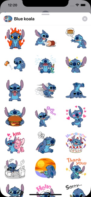 Cute Blue Koala Stitch Sticker(圖2)-速報App