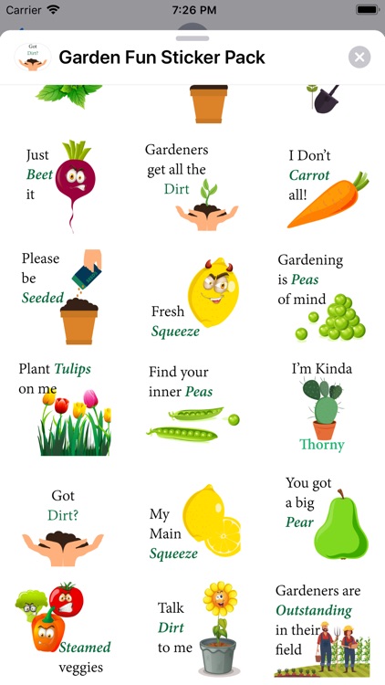 Garden Puns Sticker Pack