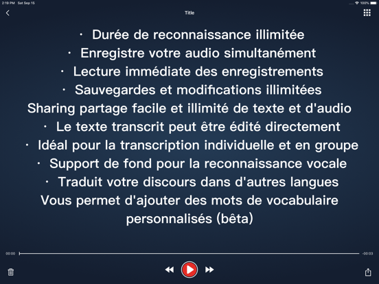 Dictée vocale - Speechy Dictée vocale - Speechy