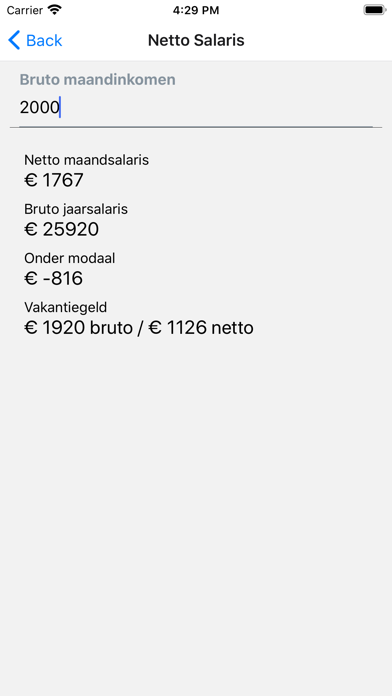 Netto Salaris 2020 NL screenshot 2