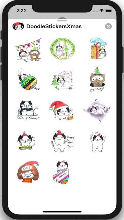Doodle Funny Stickers Xmas