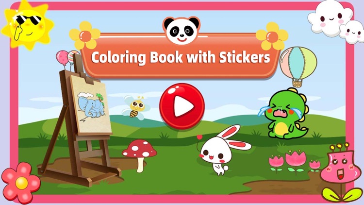 Panda coloring  and  stickers