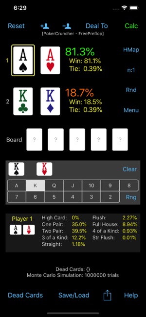 PokerCruncher - Preflop - Odds(圖1)-速報App