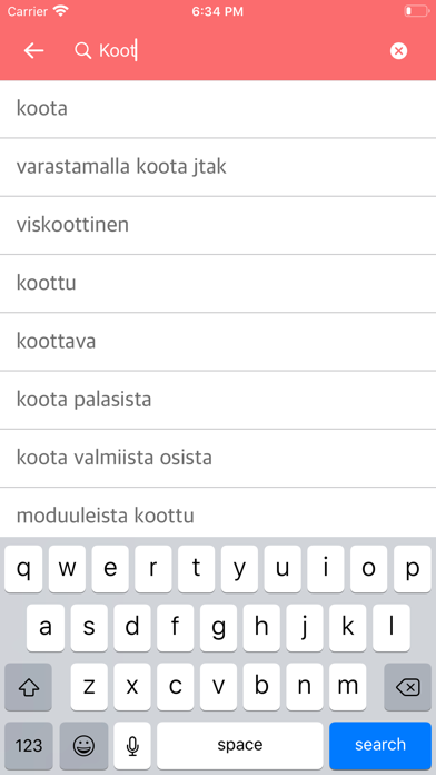Finnish-Norwegian Dictionary screenshot 4