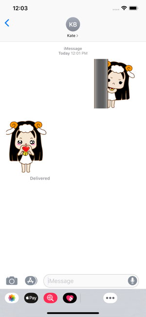 Animated Cute Aries Girl Emoji(圖1)-速報App