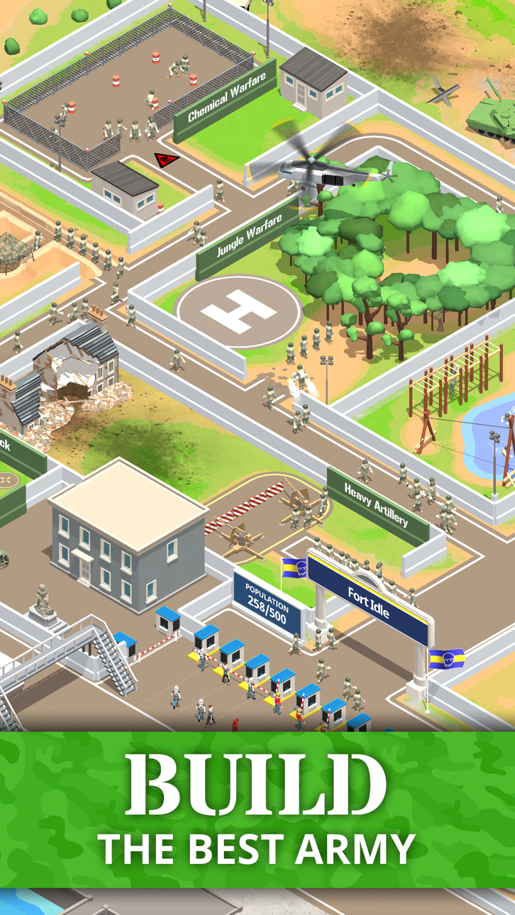 Idle Army Base: Tycoon Game Hack screenshot 1 - iOS game interface