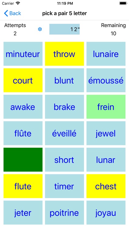 Pick A Pair French - English