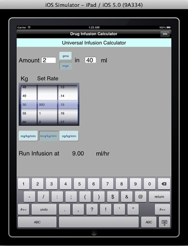 anesthesia infusion calculator - náhled