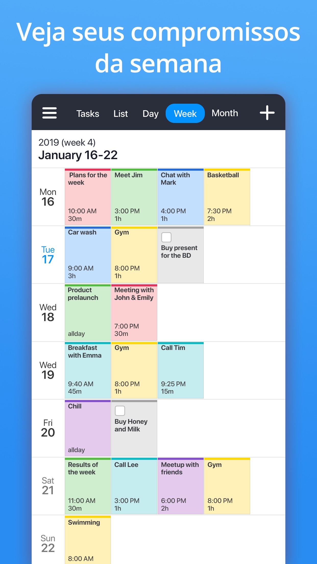 Screenshot do app Calendars da Readdle
