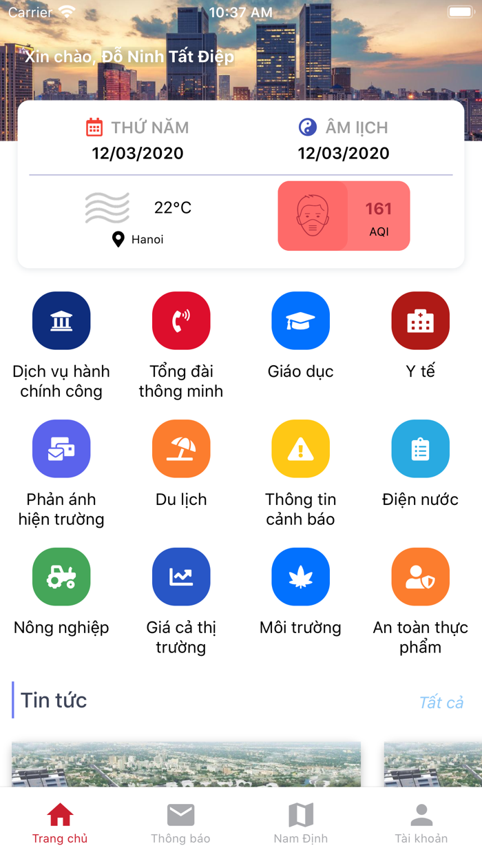 Công dân số tỉnh NĐ