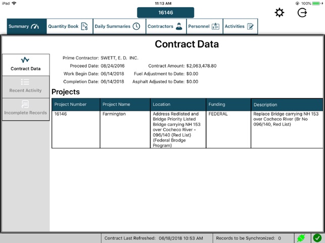 NHDOT eFieldBook