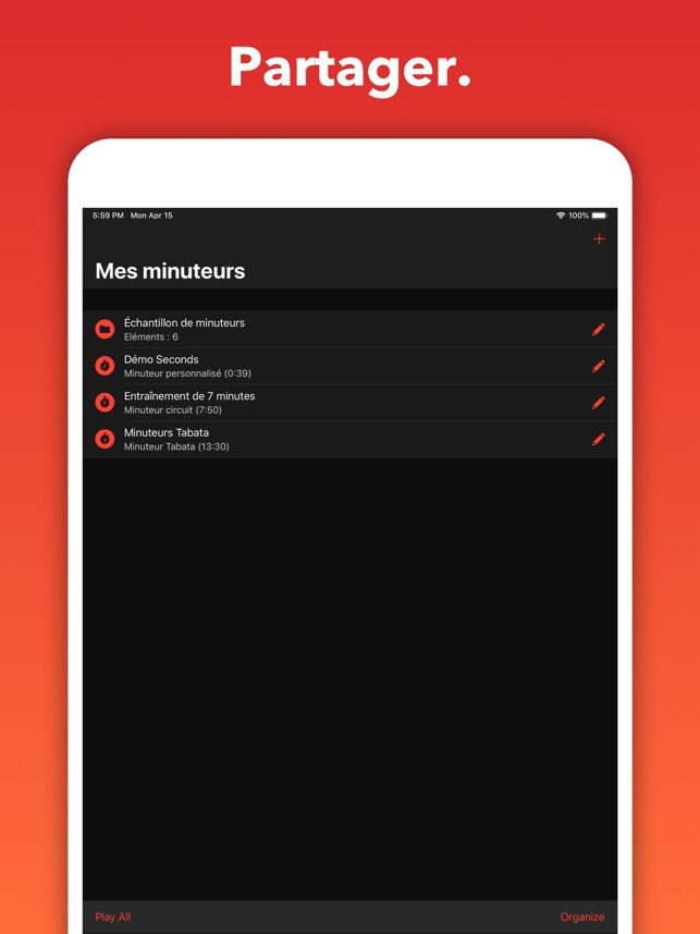 Seconds Minuterie D Intervalle Dans L App Store