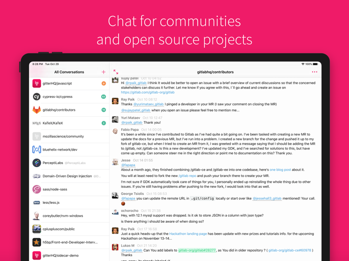 Gitter - Chat for communities