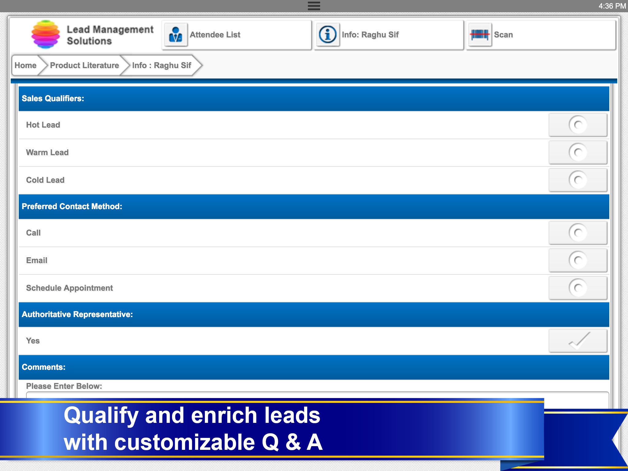 Camgen Lead Qualification B screenshot 3