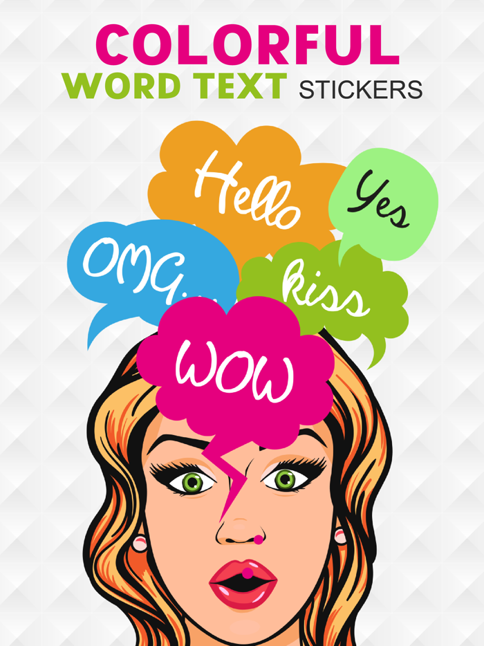Colorful Text Stickers Pack