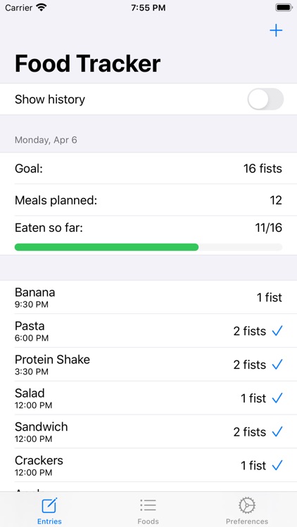 Fistful Food Tracker