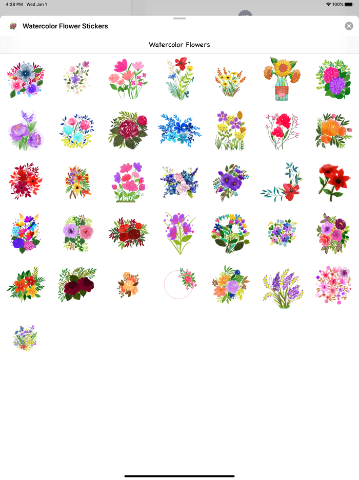 Watercolor Flower Stickers