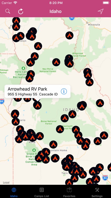 Idaho – Campgrounds & RV Parks