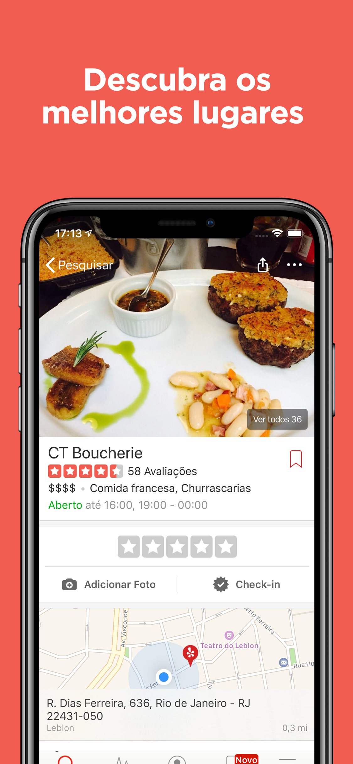 Screenshot do app Yelp