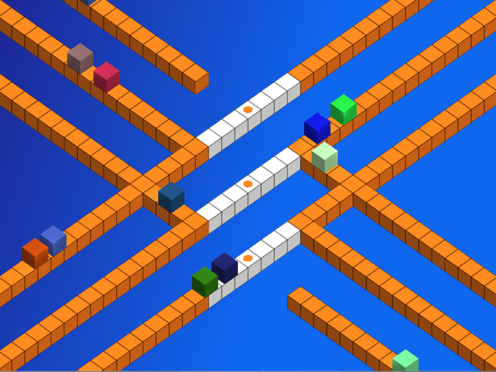 3D Block Cross way Color Game