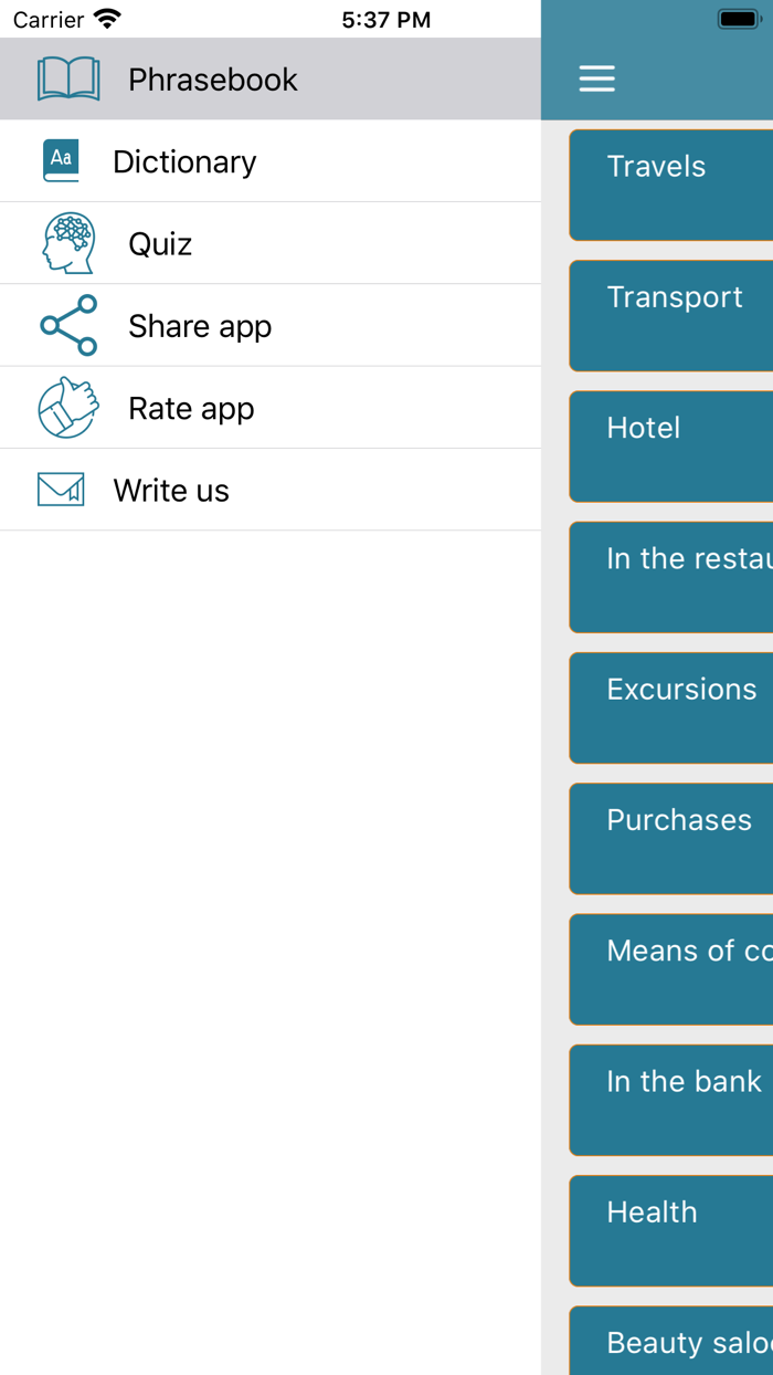 English - French phrasebook