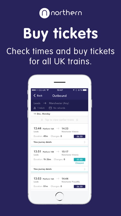 Northern train tickets & times