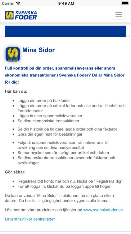 Svenska Foder Mina sidor