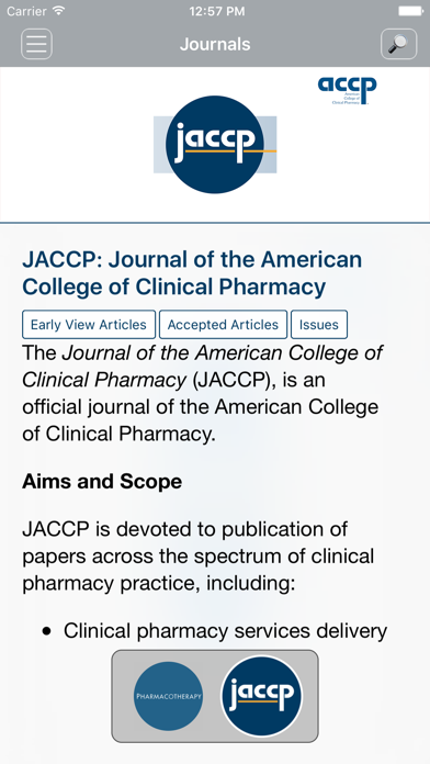 Official Journals of ACCP screenshot 2