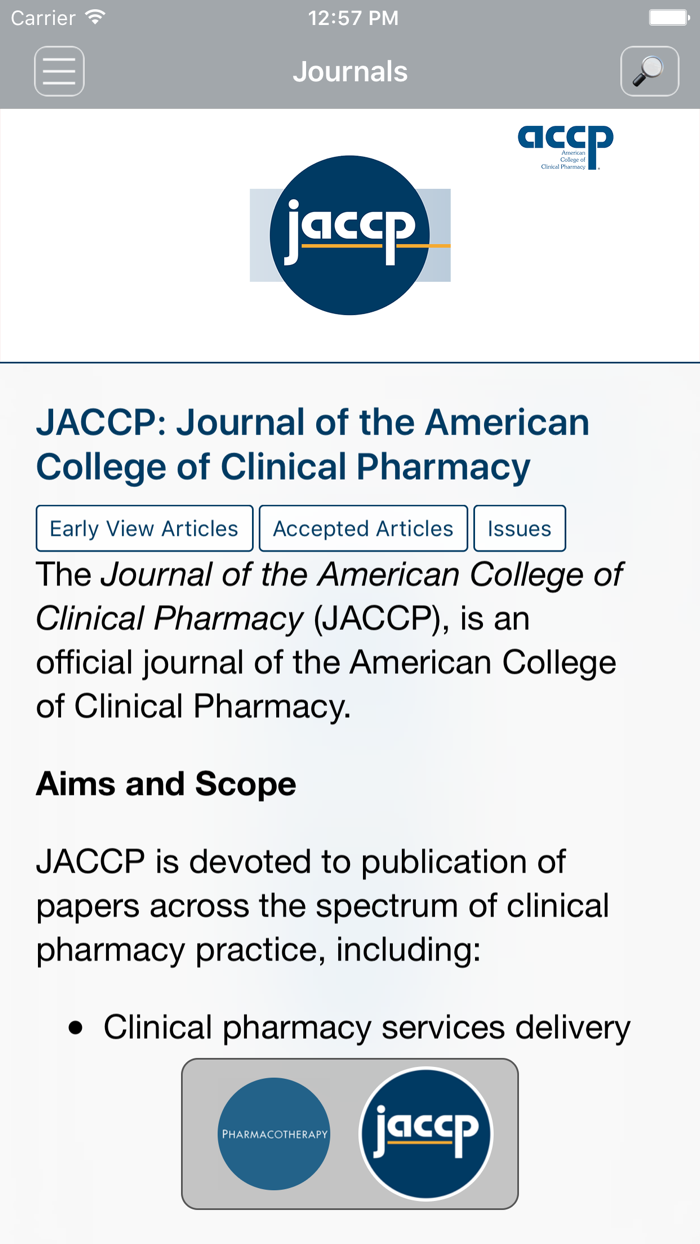 Official Journals of ACCP
