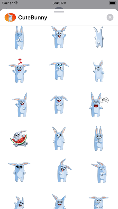 Cute Bunny Sticker fc screenshot 2