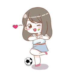 Cute football girl stickers