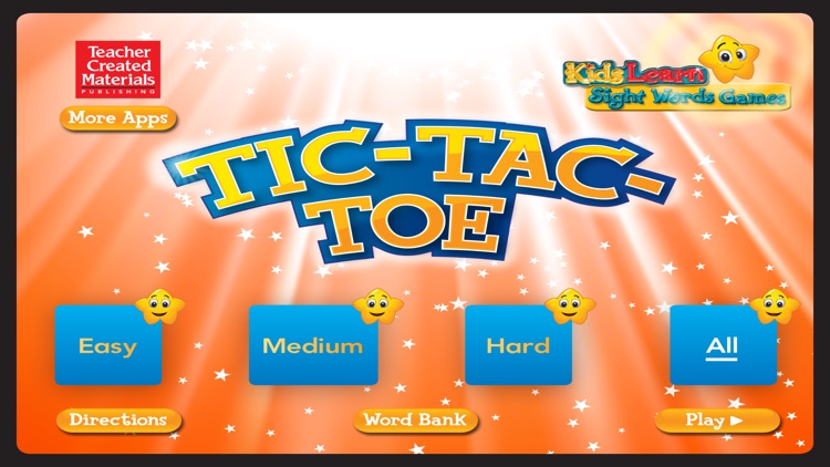 TicTacToe: Sight Words