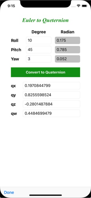 Euler To Quaternion(圖1)-速報App