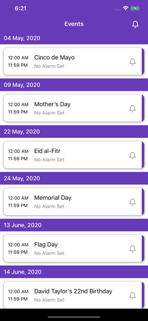 Events Reminder App