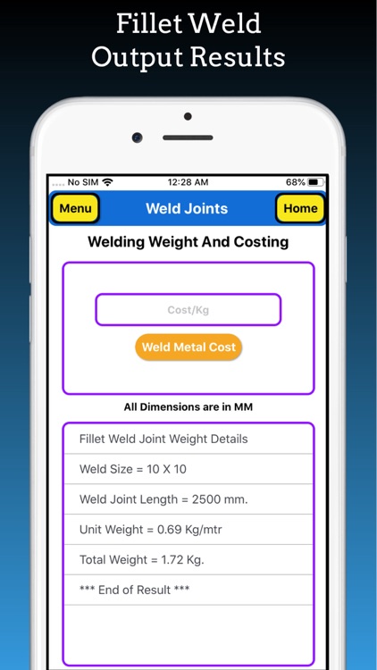 Welding Weight Calculator