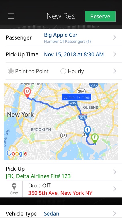 Big Apple Car Booking App