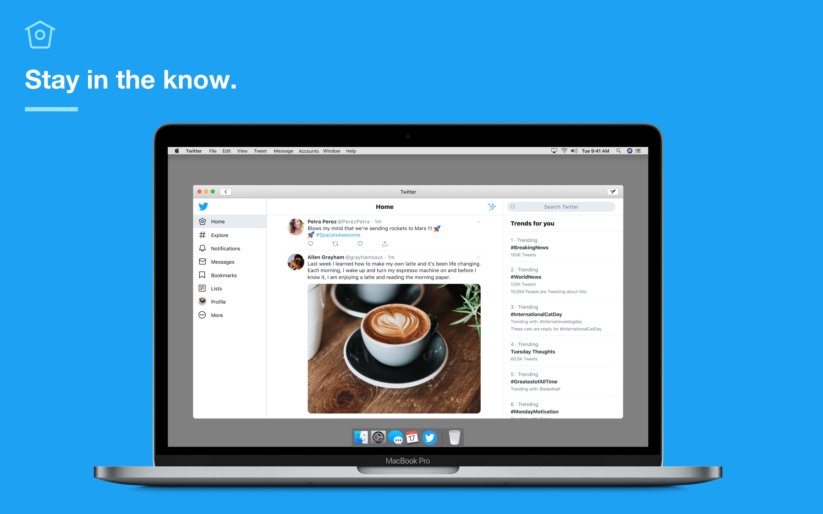 Screenshot do app Twitter