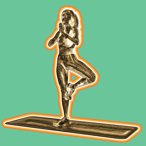 3D Exercise Yoga Gold Stickers Icon