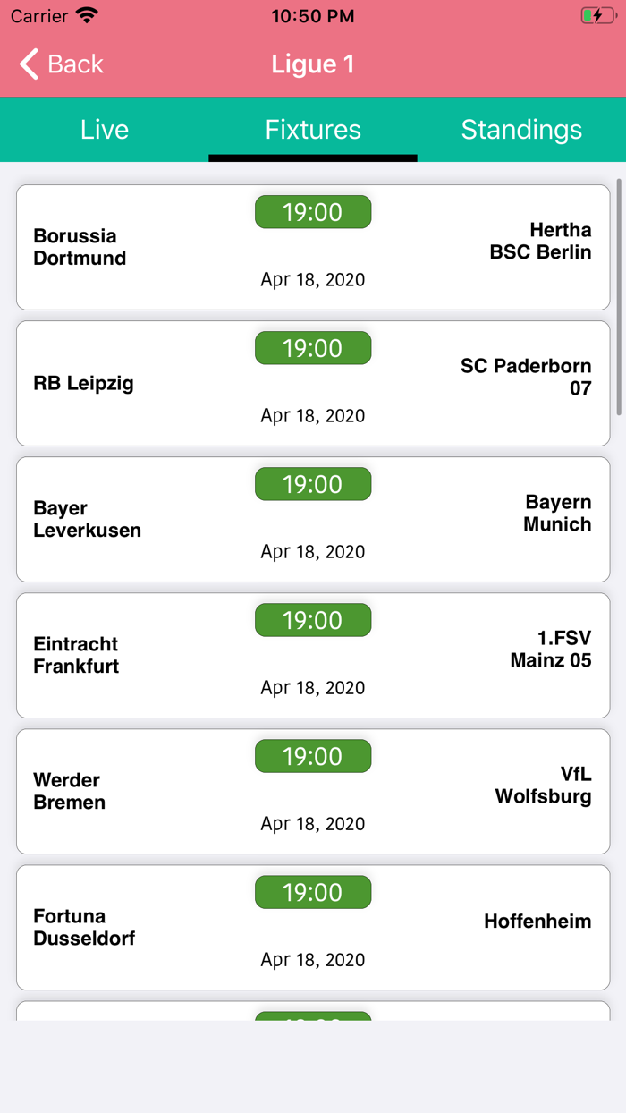 One Stop Football - Live Score