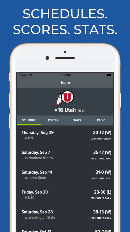 Utah Football Schedules