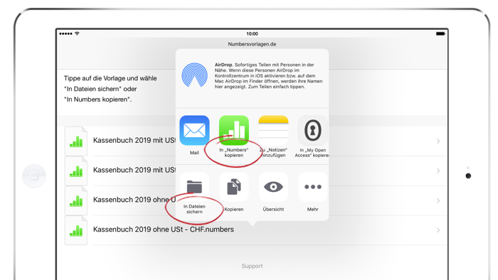 Kassenbuch 2020 für Numbers