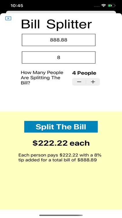 Yak: Split Bills Calculate Tip