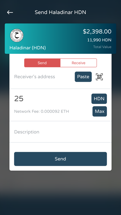 Haladinar HDN Wallet screenshot 2