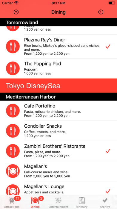 Theme Park Checklist: Tokyo screenshot 2