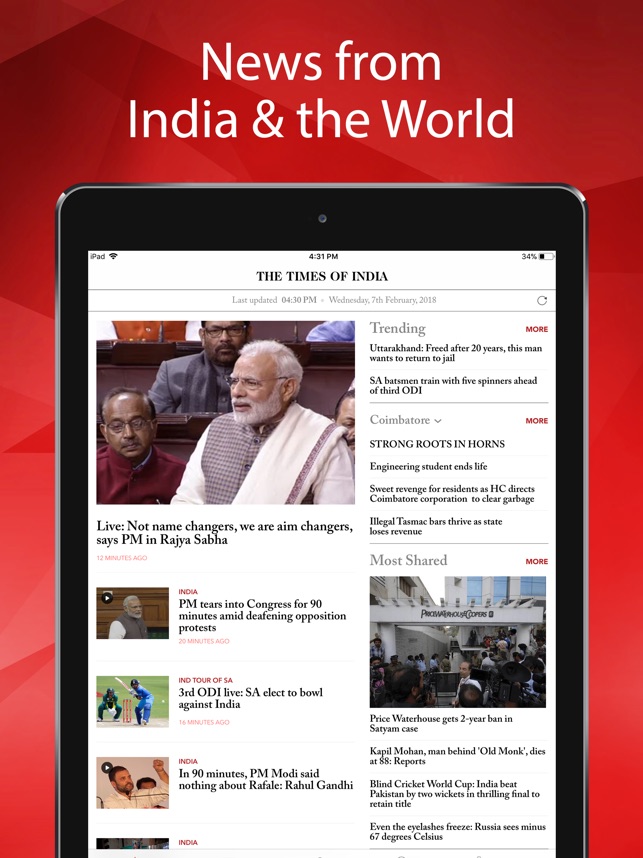 The Times of India for iPad(圖1)-速報App