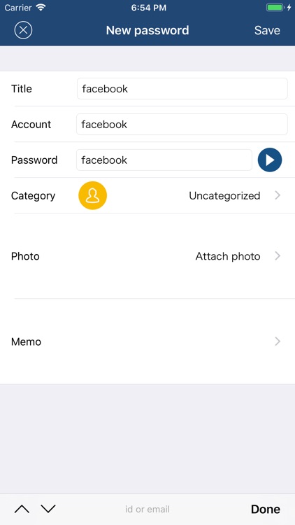 Password manager - passwords