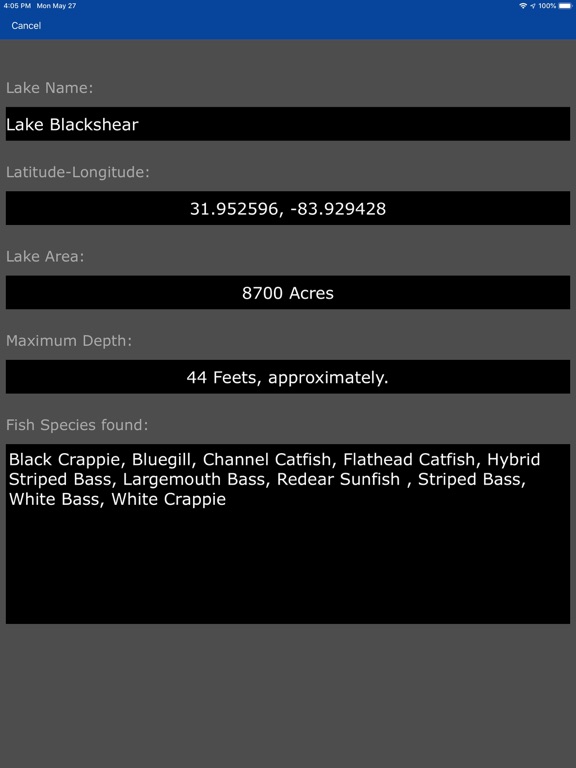 Screenshot #5 pour Florida, Georgia, NC, SC Lakes