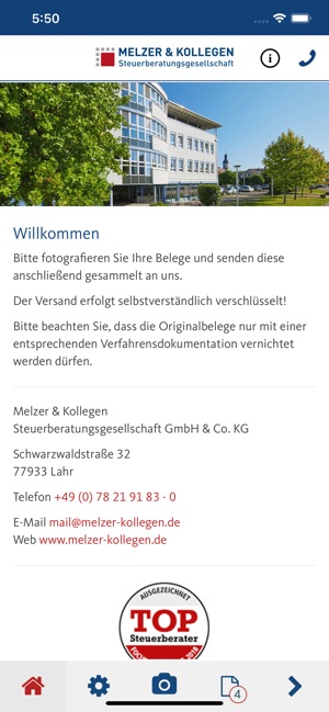 Melzer & Kollegen Beleg App